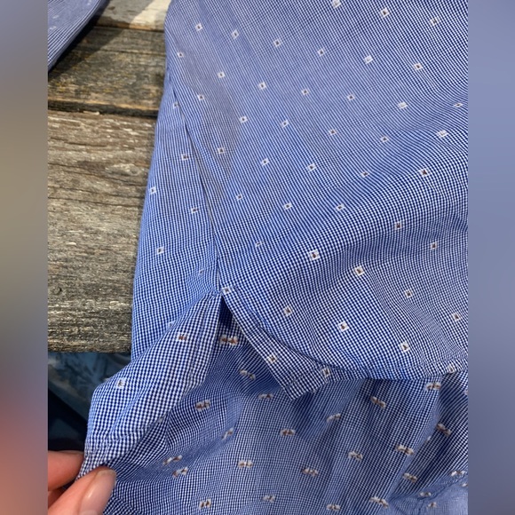 Warehouse | Blue Button Down Shirt w Front Tie - Picture 6 of 8